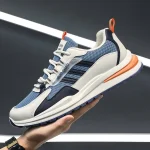 Breathable Mesh Luxury Men’s Running Shoes Sneakers N-10 White/Blue - Image 2