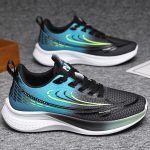 Breathable Mesh Luxury Men’s Running Shoes Sneakers ZM-2503 Black/Blue - Image 2