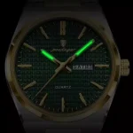 Poedagar 874 Stainless Steel Men's Watch- Silver Golden/Green - Image 2