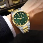 Poedagar 874 Stainless Steel Men's Watch- Silver Golden/Green - Image 3