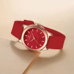 Naviforce 5051 Rubber Belt Ladies Watch- Red - Image 3