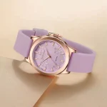 Naviforce 5051 Rubber Belt Ladies Watch- Purple - Image 4