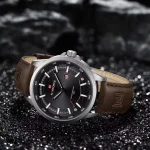 Naviforce 9248 Leather Belt Men's Watch- Coffee - Image 2