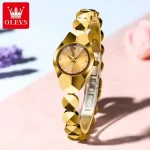 Olevs 7007 Tungsten Steel Ladies Watch- Golden