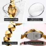 Olevs 7007 Tungsten Steel Ladies Watch- Golden - Image 4