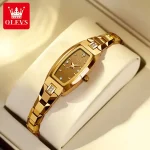 Olevs 5501 Tungsten Steel Ladies Watch- Golden