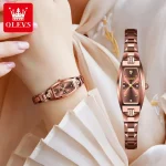 Olevs 5501 Tungsten Steel Ladies Watch- Rose Gold - Image 2