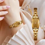 Olevs 5501 Tungsten Steel Ladies Watch- Golden - Image 2