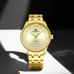 Naviforce 9272 Stainless Steel Men's Watch- Golden