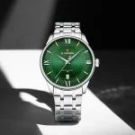 Naviforce 9272 Stainless Steel Men's Watch- Silver/Green