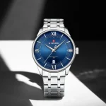 Naviforce 9272 Stainless Steel Men's Watch- Silver/Blue