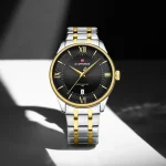 Naviforce 9272 Stainless Steel Men's Watch- Silver Golden/Black