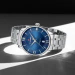 Naviforce 9272 Stainless Steel Men's Watch- Silver/Blue - Image 2