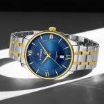 Naviforce 9272 Stainless Steel Men's Watch- Silver Golden/Blue - Image 3