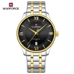 Naviforce 9272 Stainless Steel Men's Watch- Silver Golden/Black - Image 4