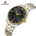 Naviforce 9272 Stainless Steel Men's Watch- Silver Golden/Black - Image 3