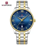 Naviforce 9272 Stainless Steel Men's Watch- Silver Golden/Blue - Image 5
