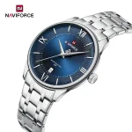 Naviforce 9272 Stainless Steel Men's Watch- Silver/Blue - Image 3