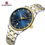 Naviforce 9272 Stainless Steel Men's Watch- Silver Golden/Blue - Image 4
