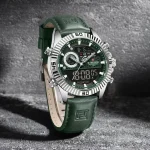 Naviforce 9262 Dual Time Leather Belt Men's Watch- Green