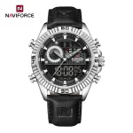 Naviforce 9262 Dual Time Leather Belt Men's Watch- Black - Image 4
