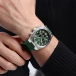 Naviforce 8080 Chronograph Rubber Belt Men's Watch- Green - Image 2