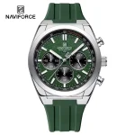 Naviforce 8080 Chronograph Rubber Belt Men's Watch- Green - Image 3