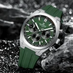 Naviforce 8080 Chronograph Rubber Belt Men's Watch- Green