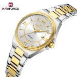 Naviforce 5073 Stainless Steel Ladies Watch- Silver Golden/White - Image 2