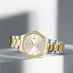 Naviforce 5073 Stainless Steel Ladies Watch- Silver Golden/White - Image 5