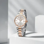 Naviforce 5073 Stainless Steel Ladies Watch- Silver Rose Gold/White - Image 2