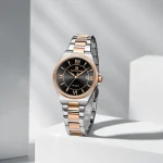 Naviforce 5073 Stainless Steel Ladies Watch- Silver Rose Gold/Black - Image 2