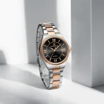 Naviforce 5073 Stainless Steel Ladies Watch- Silver Rose Gold/Black