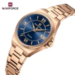 Naviforce 5073 Stainless Steel Ladies Watch- Rose Gold/Blue - Image 3