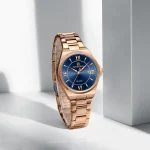 Naviforce 5073 Stainless Steel Ladies Watch- Rose Gold/Blue
