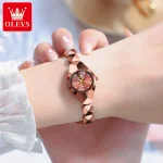 Olevs 7007 Tungsten Steel Ladies Watch- Rose Gold - Image 2