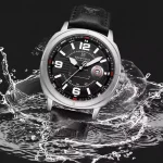 Naviforce 8078 Leather Belt Men's Watch- Black - Image 3