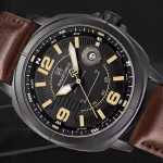 Naviforce 8078 Leather Belt Men's Watch- Brown - Image 4