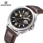 Naviforce 8078 Leather Belt Men's Watch- Coffee - Image 3