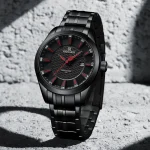 Naviforce 8032 Stainless Steel Men's Watch- Black/Red