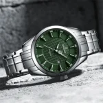 Naviforce 8032 Stainless Steel Men's Watch- Silver/Green - Image 2