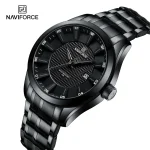 Naviforce 8032 Stainless Steel Men's Watch- Black - Image 2