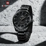 Naviforce 8032 Stainless Steel Men's Watch- Black
