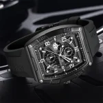 Naviforce 8052 Chronograph Rubber Belt Men's Watch- Black - Image 3