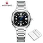 Naviforce 5042 Stainless Steel Ladies Watch- Silver/Black - Image 2