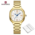 Naviforce 5042 Stainless Steel Ladies Watch- Golden/White - Image 3