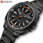 Curren 8455 Stainless Steel Men's Watch- Black - Image 3
