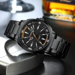Curren 8455 Stainless Steel Men's Watch- Black - Image 2