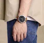 Naviforce 9229 Leather Belt Men's Watch- Brown - Image 2