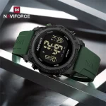 Naviforce 7104 Rubber Belt Men's Watch- Green - Image 2